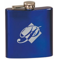 Gloss Blue Laserable Stainless Steel Flask